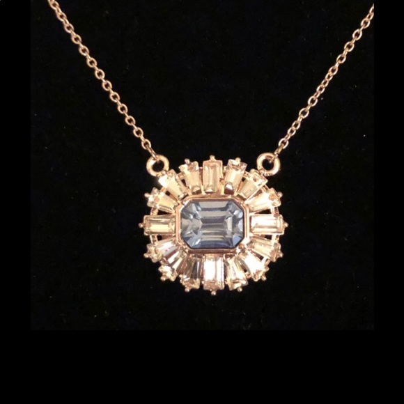 Rose Gold Crystal Baguette Necklace - Picture 1 of 1